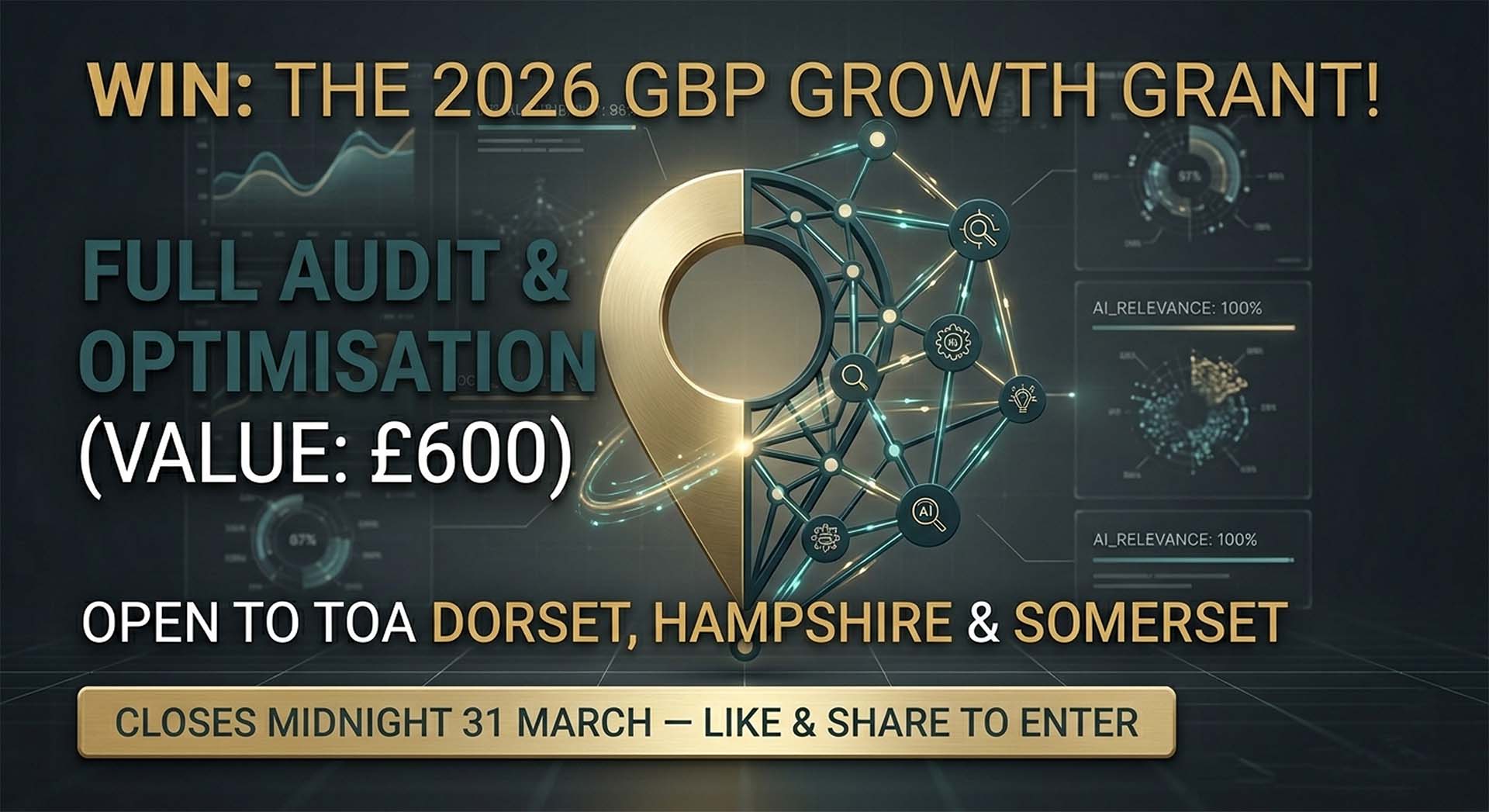 Graphic for the 2026 Google Business Profile Optimisation, Google Business Profile Growth Grant worth £600 for businesses in Salisbury, Dorset, Hampshire, and Somerset